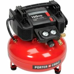 Coupon 🔥 Porter Cable® C2002-WK, Portable Electric Air Compressor, 0.8 HP, 6 Gallon, Pancake, 2.6 CFM 🎁