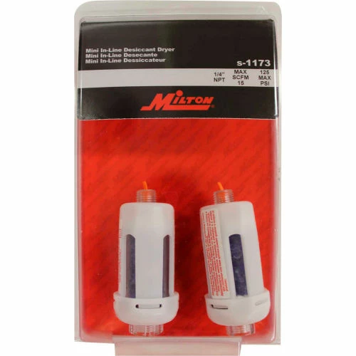 Top 10 ๐ Milton S-1173 Mini Disposable Air Line Desiccant Filter Polycarbonate Bowl 1/4" NPT 125 PSI - Pkg Qty 2 ๐ 2 Top 10 ๐ Milton S-1173 Mini Disposable Air Line Desiccant Filter Polycarbonate Bowl 1/4" NPT 125 PSI - Pkg Qty 2 ๐ - Image 2